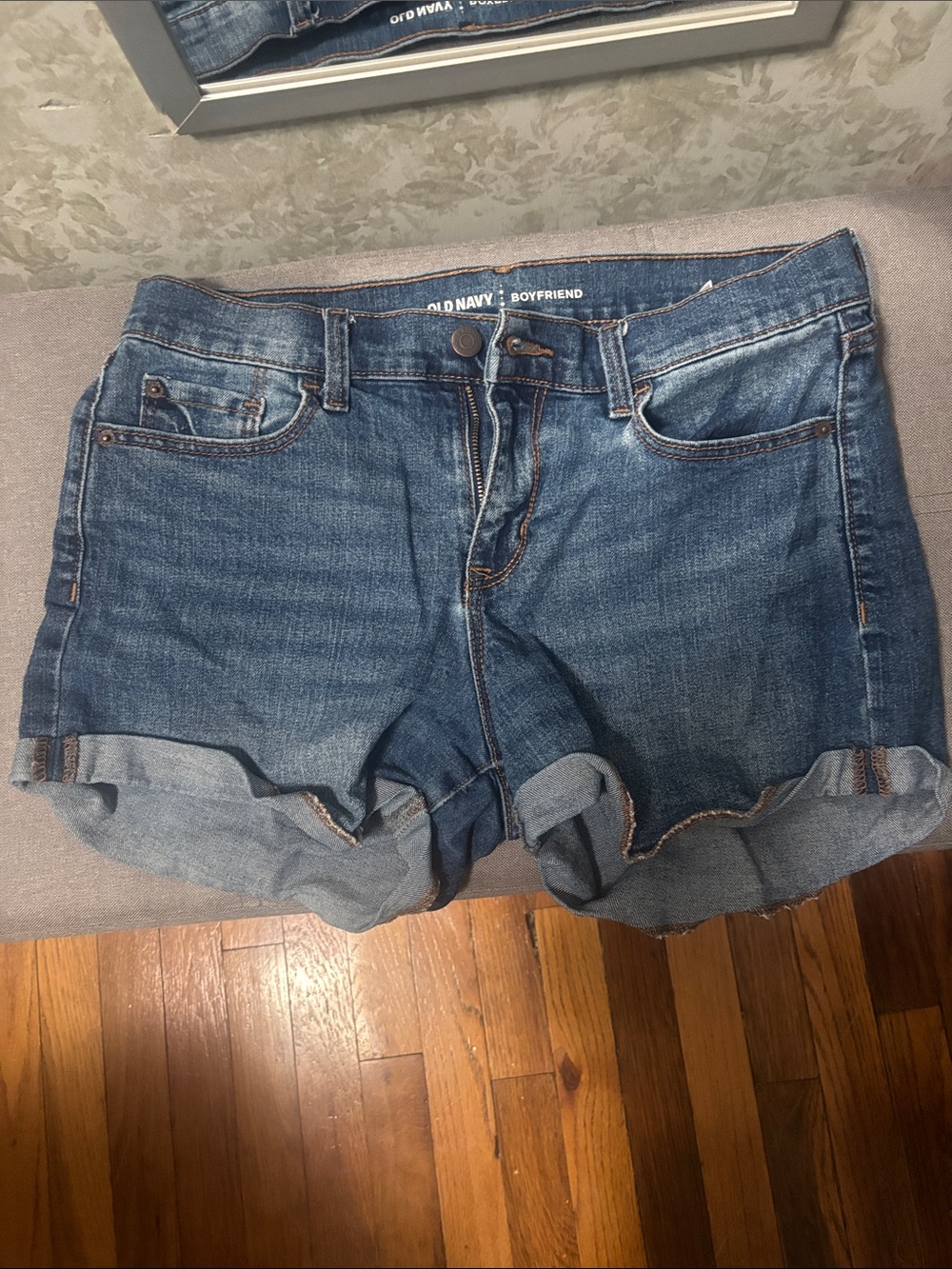 Old Navy Medium Blue Boyfriend Cuffed Denim Shorts